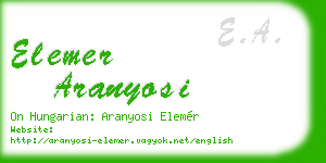 elemer aranyosi business card