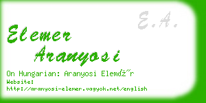 elemer aranyosi business card